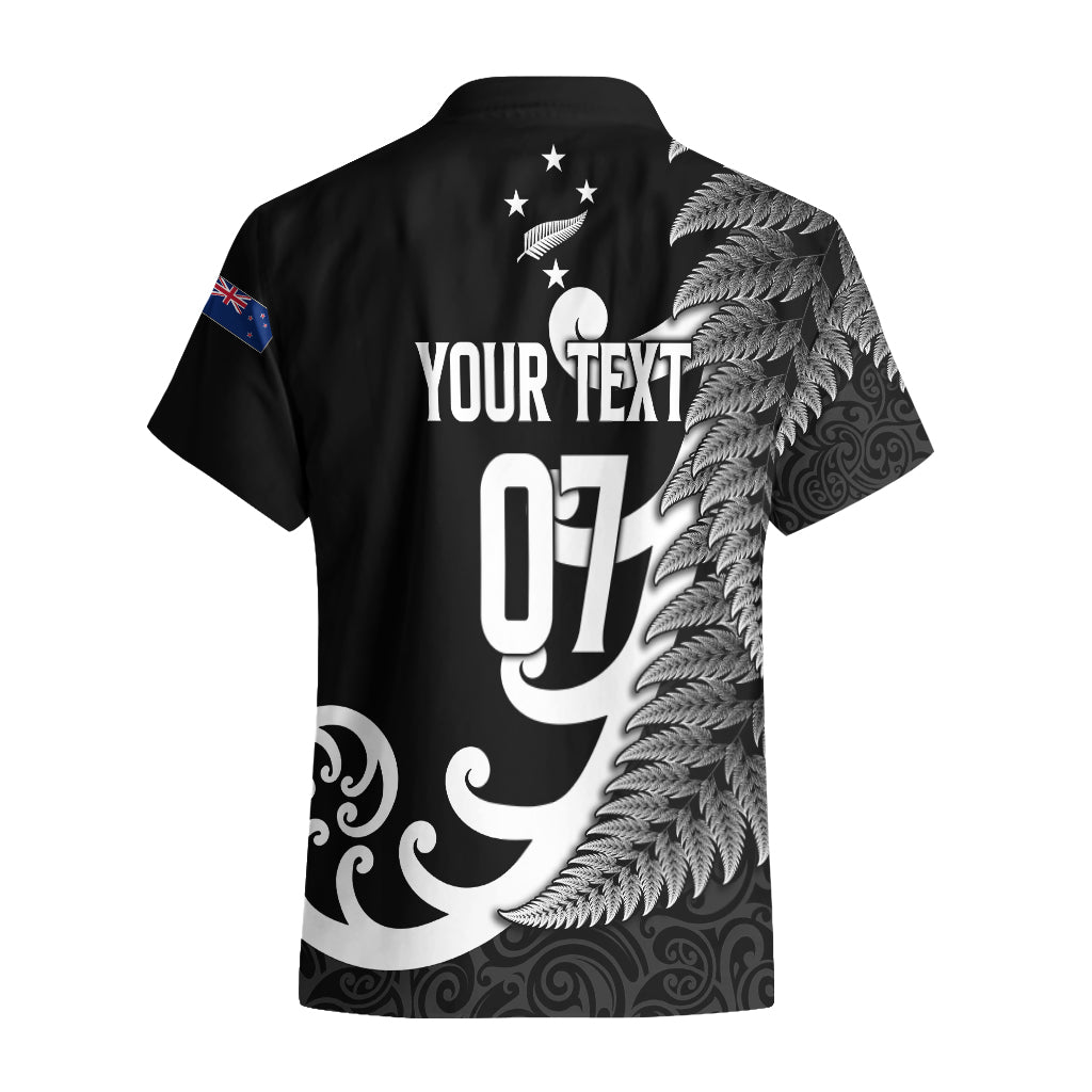 Personalised New Zealand Rugby Hawaiian Shirt Aotearoa Silver Fern Koru Maori Style - Vibe Hoodie Shop