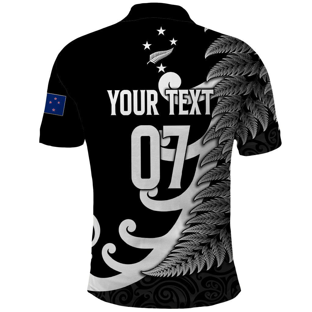 Personalised New Zealand Rugby Polo Shirt Aotearoa Silver Fern Koru Maori Style - Vibe Hoodie Shop