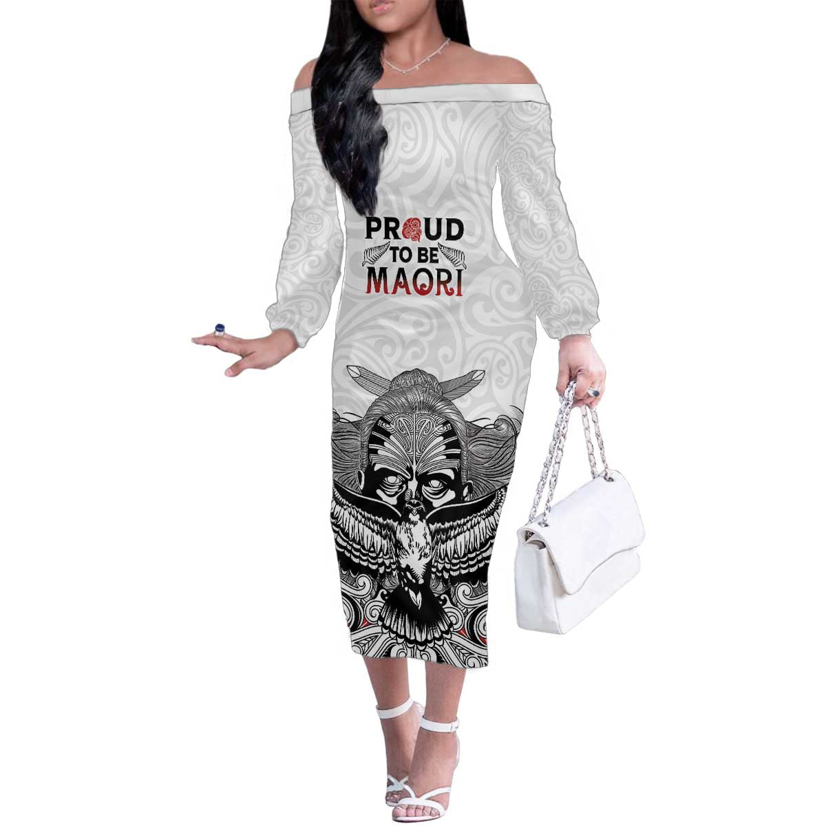 Aotearoa Personalized Family Matching Off The Shoulder Long Sleeve Dress and Hawaiian Shirt Proud To Be Maori