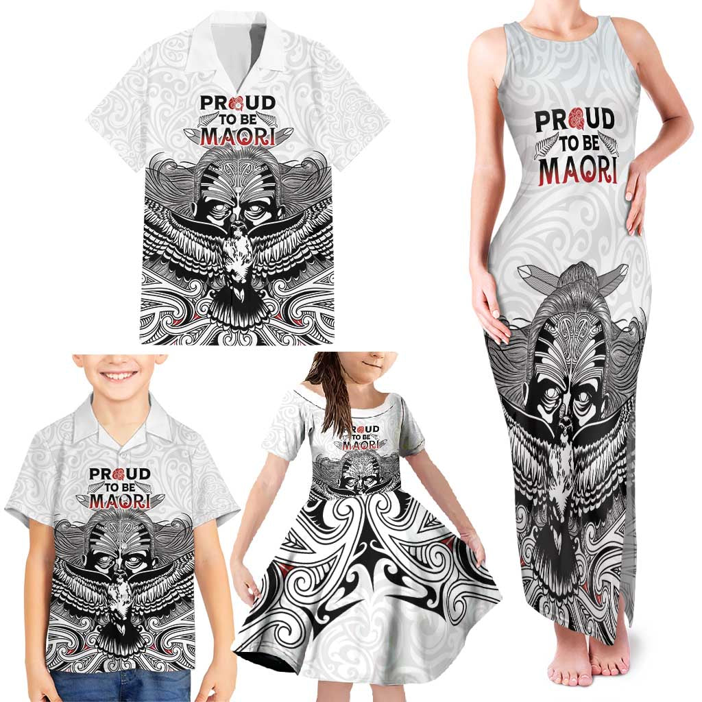 Aotearoa Personalized Family Matching Tank Maxi Dress and Hawaiian Shirt Proud To Be Maori