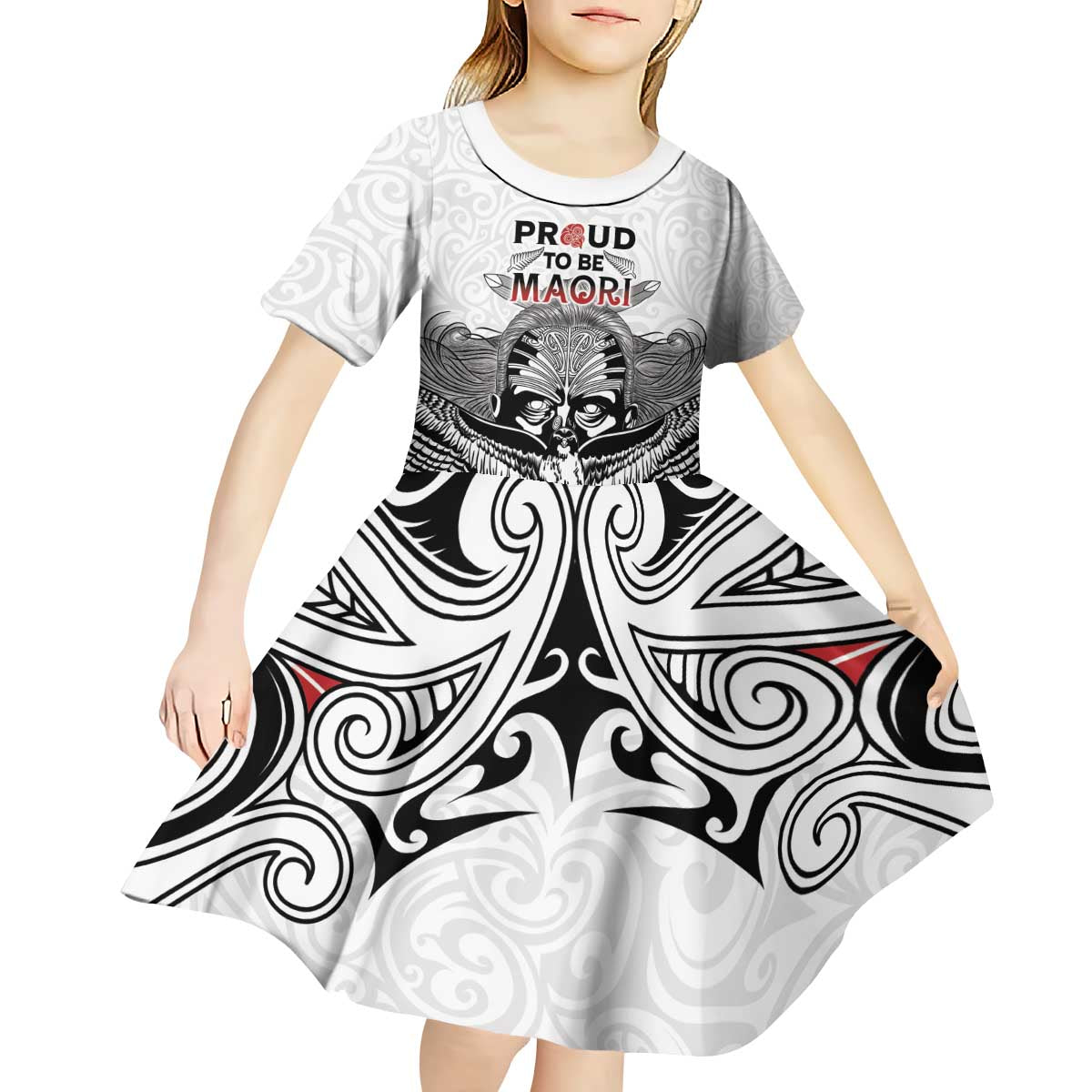 Aotearoa Personalized Kid Short Sleeve Dress Proud To Be Maori - Vibe Hoodie Shop