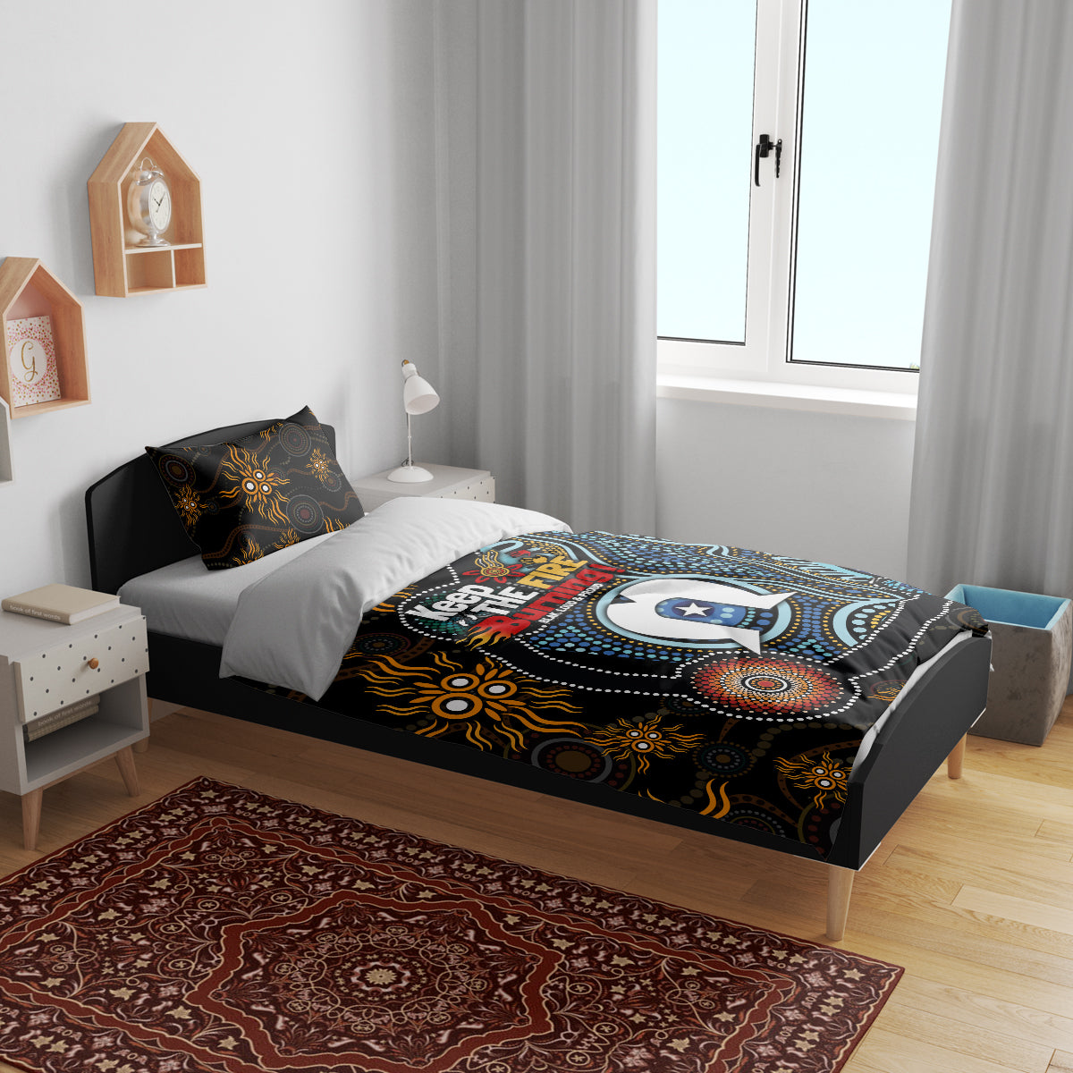 NAIDOC Week 2024 Aussie Aboriginal Bedding Set Sparks of Fire - Vibe Hoodie Shop