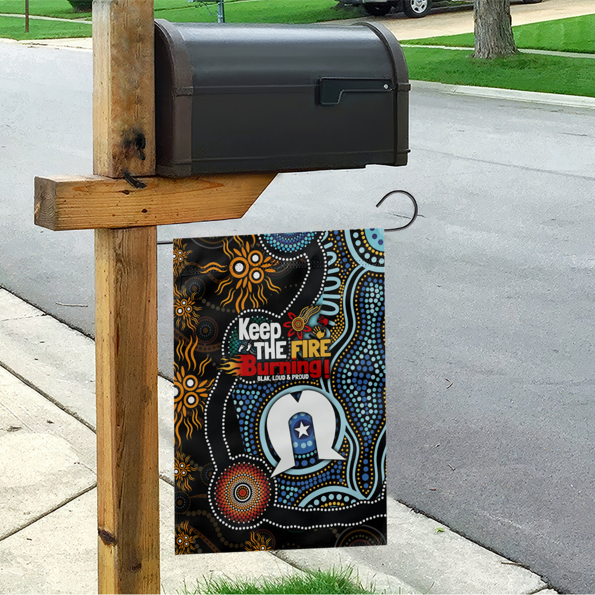 NAIDOC Week 2024 Aussie Aboriginal Garden Flag Sparks of Fire - Vibe Hoodie Shop