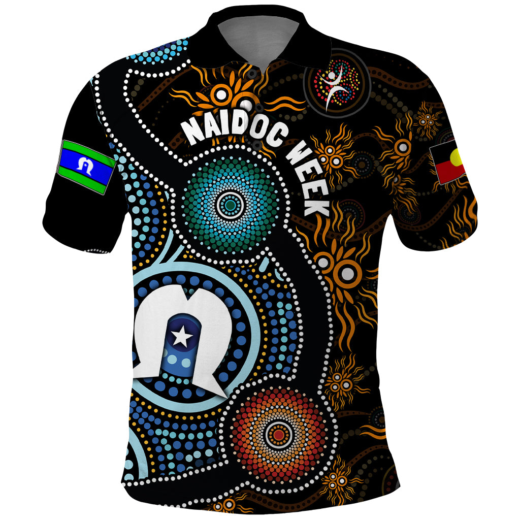 NAIDOC Week 2024 Aussie Aboriginal Polo Shirt Sparks of Fire - Vibe Hoodie Shop