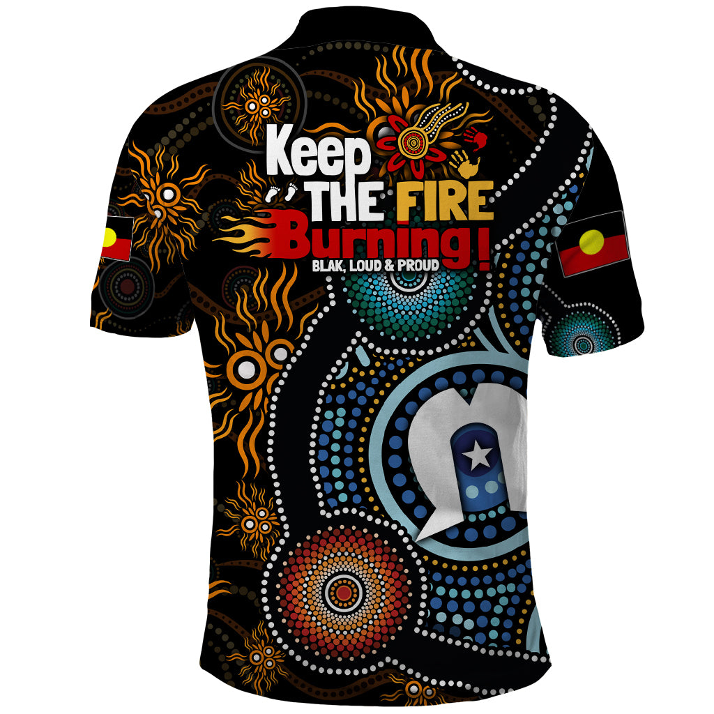 NAIDOC Week 2024 Aussie Aboriginal Polo Shirt Sparks of Fire - Vibe Hoodie Shop