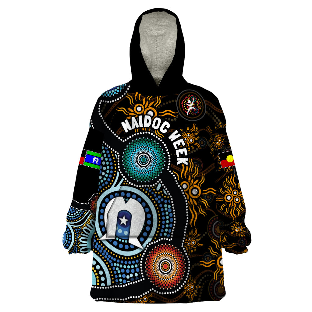 NAIDOC Week 2024 Aussie Aboriginal Wearable Blanket Hoodie Sparks of Fire - Vibe Hoodie Shop