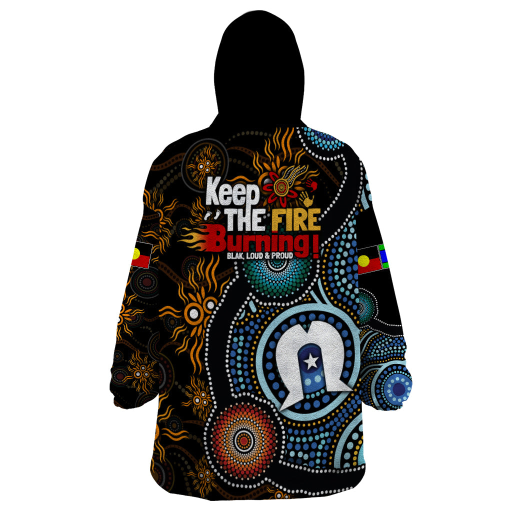 NAIDOC Week 2024 Aussie Aboriginal Wearable Blanket Hoodie Sparks of Fire - Vibe Hoodie Shop