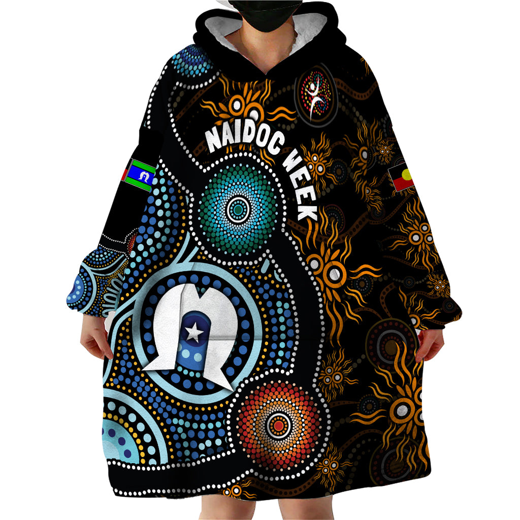 NAIDOC Week 2024 Aussie Aboriginal Wearable Blanket Hoodie Sparks of Fire - Vibe Hoodie Shop