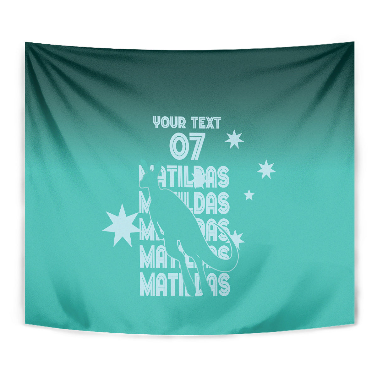 Australia Soccer Matildas Custom Tapestry Turquoise Basic Gradient - Vibe Hoodie Shop