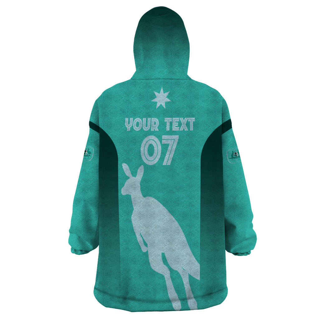 Australia Soccer Matildas Custom Wearable Blanket Hoodie Turquoise Basic Gradient - Vibe Hoodie Shop