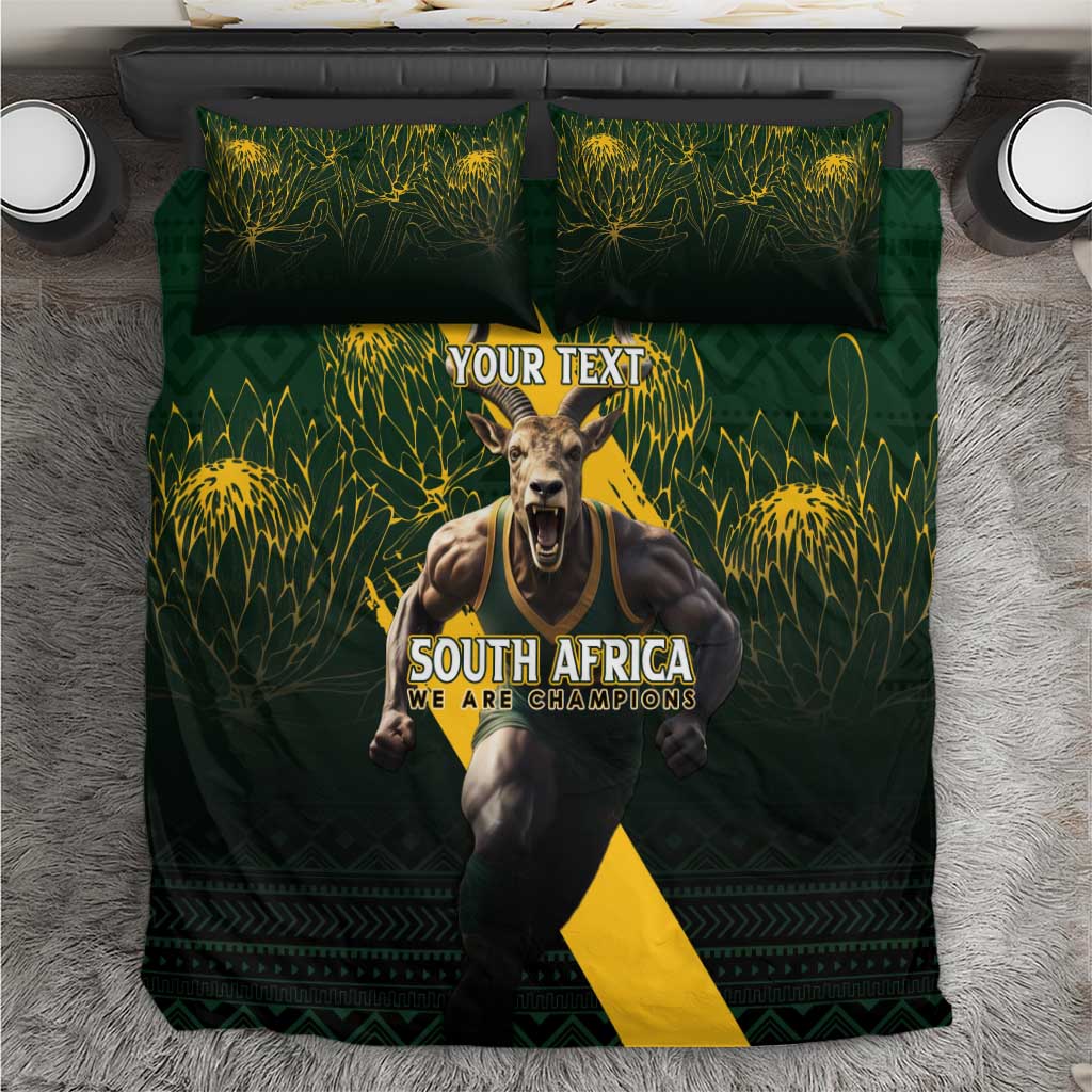Personalised South Africa Rugby Bedding Set Proud Bokke We Are Champions - Vibe Hoodie Shop