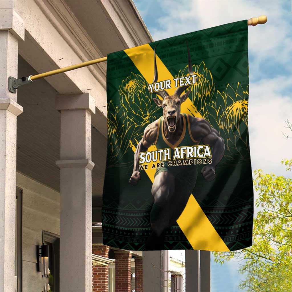 Personalised South Africa Rugby Garden Flag Proud Bokke We Are Champions - Vibe Hoodie Shop