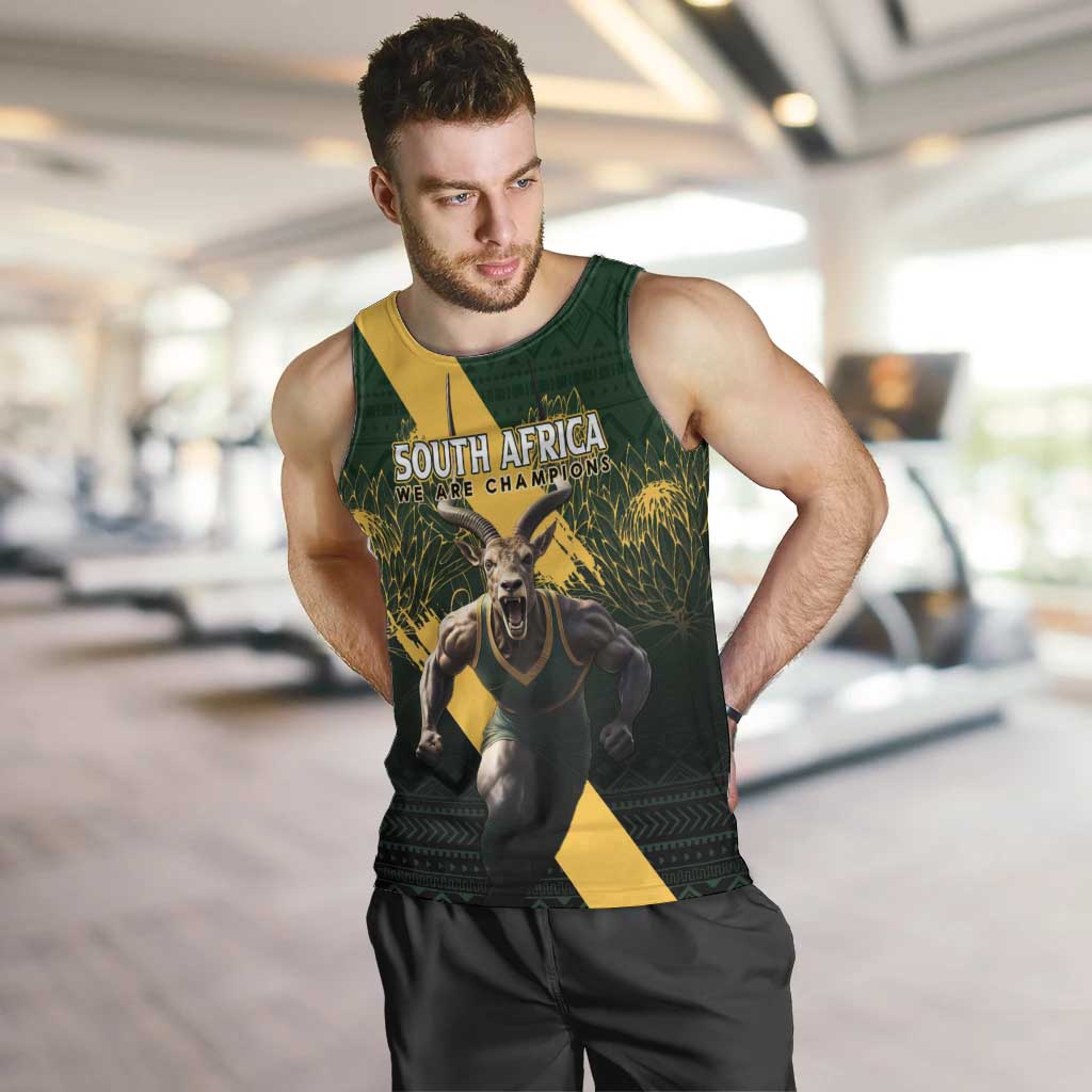 Personalised South Africa Rugby Men Tank Top Proud Bokke We Are Champions - Vibe Hoodie Shop