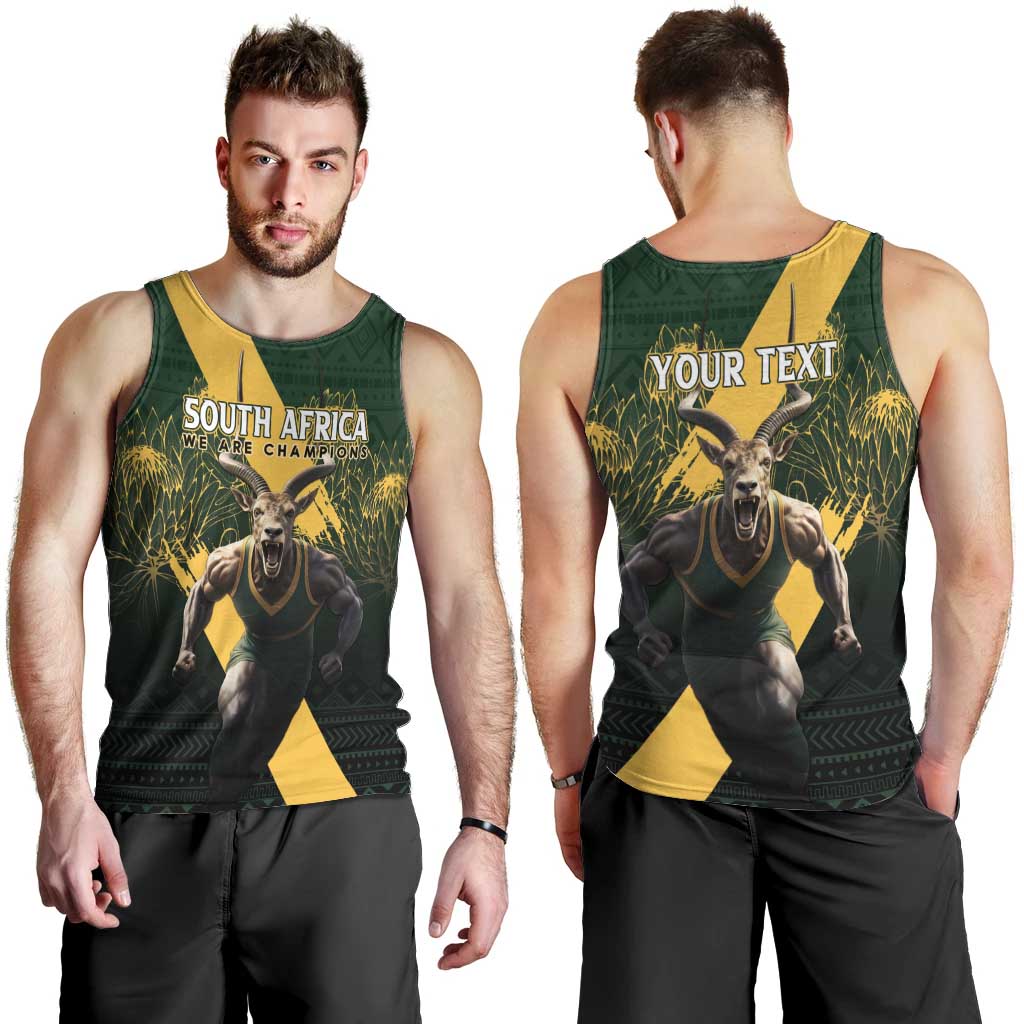 Personalised South Africa Rugby Men Tank Top Proud Bokke We Are Champions - Vibe Hoodie Shop