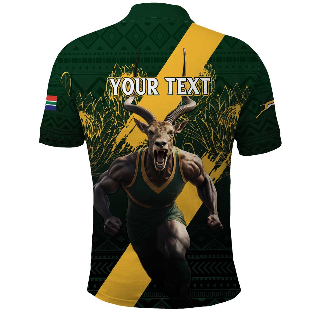 Personalised South Africa Rugby Polo Shirt Proud Bokke We Are Champions - Vibe Hoodie Shop