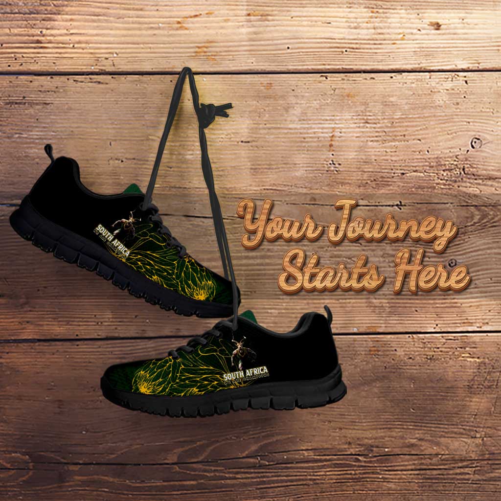 Personalised South Africa Rugby Sneakers Proud Bokke We Are Champions - Vibe Hoodie Shop