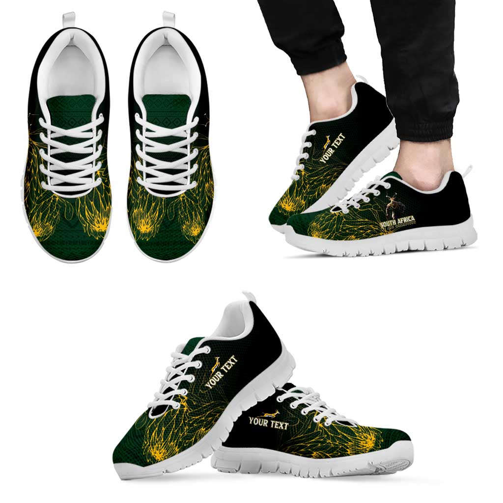 Personalised South Africa Rugby Sneakers Proud Bokke We Are Champions - Vibe Hoodie Shop