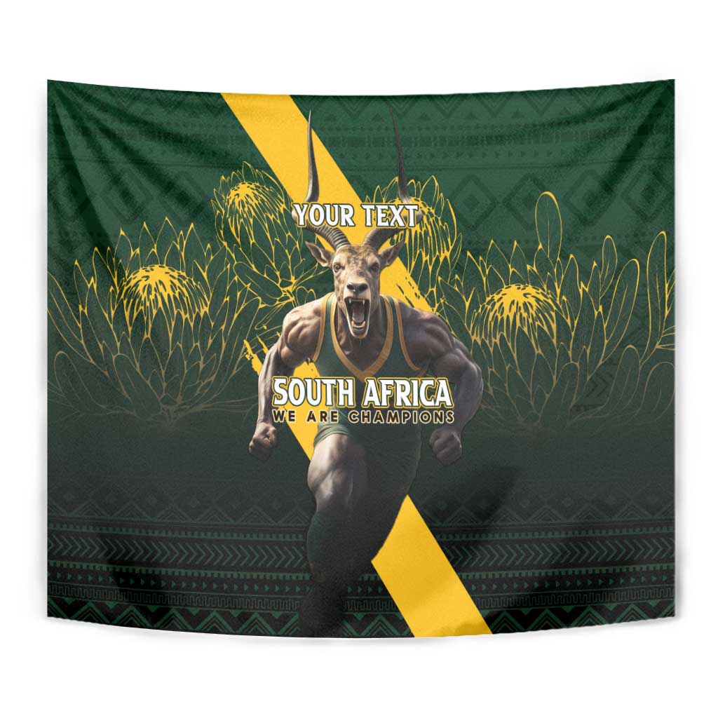 Personalised South Africa Rugby Tapestry Proud Bokke We Are Champions - Vibe Hoodie Shop