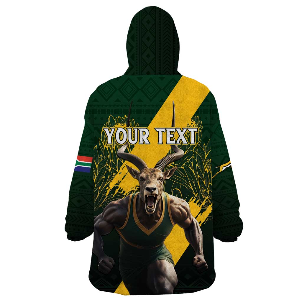 Personalised South Africa Rugby Wearable Blanket Hoodie Proud Bokke We Are Champions - Vibe Hoodie Shop