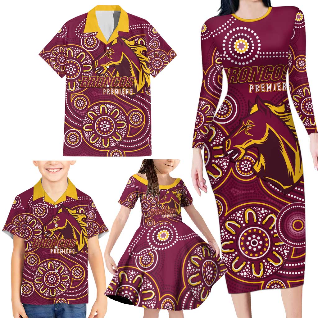 Brisbane Rugby NRL Custom Indigenous Family Matching Long Sleeve Bodycon Dress and Hawaiian Shirt The Mighty Broncos - Vibe Hoodie