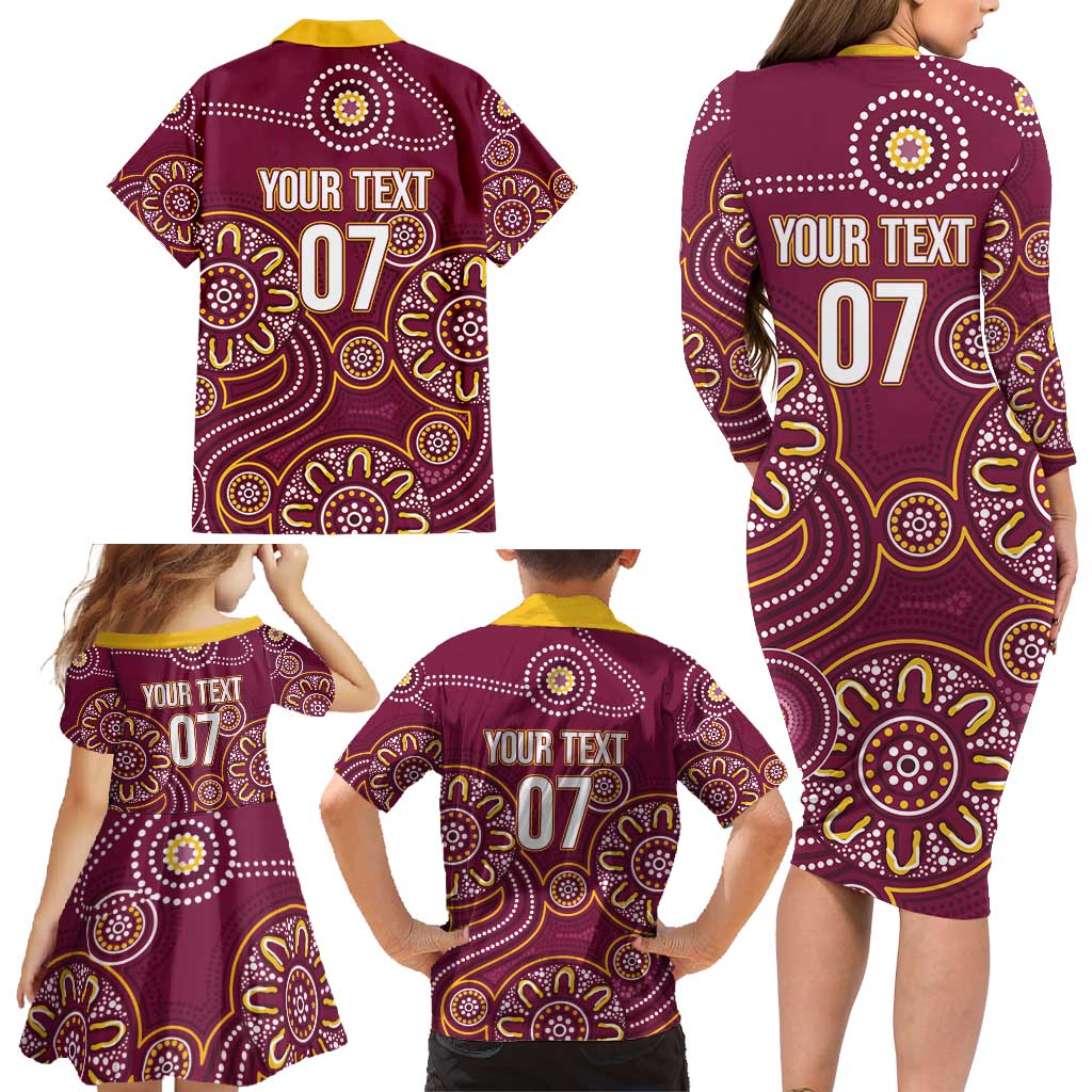 Brisbane Rugby NRL Custom Indigenous Family Matching Long Sleeve Bodycon Dress and Hawaiian Shirt The Mighty Broncos - Vibe Hoodie