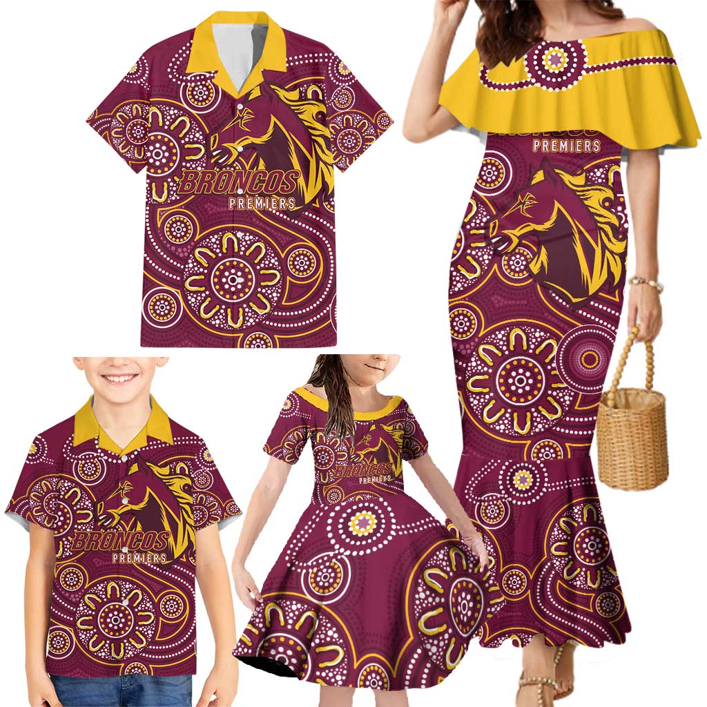 Brisbane Rugby NRL Custom Indigenous Family Matching Mermaid Dress and Hawaiian Shirt The Mighty Broncos - Vibe Hoodie