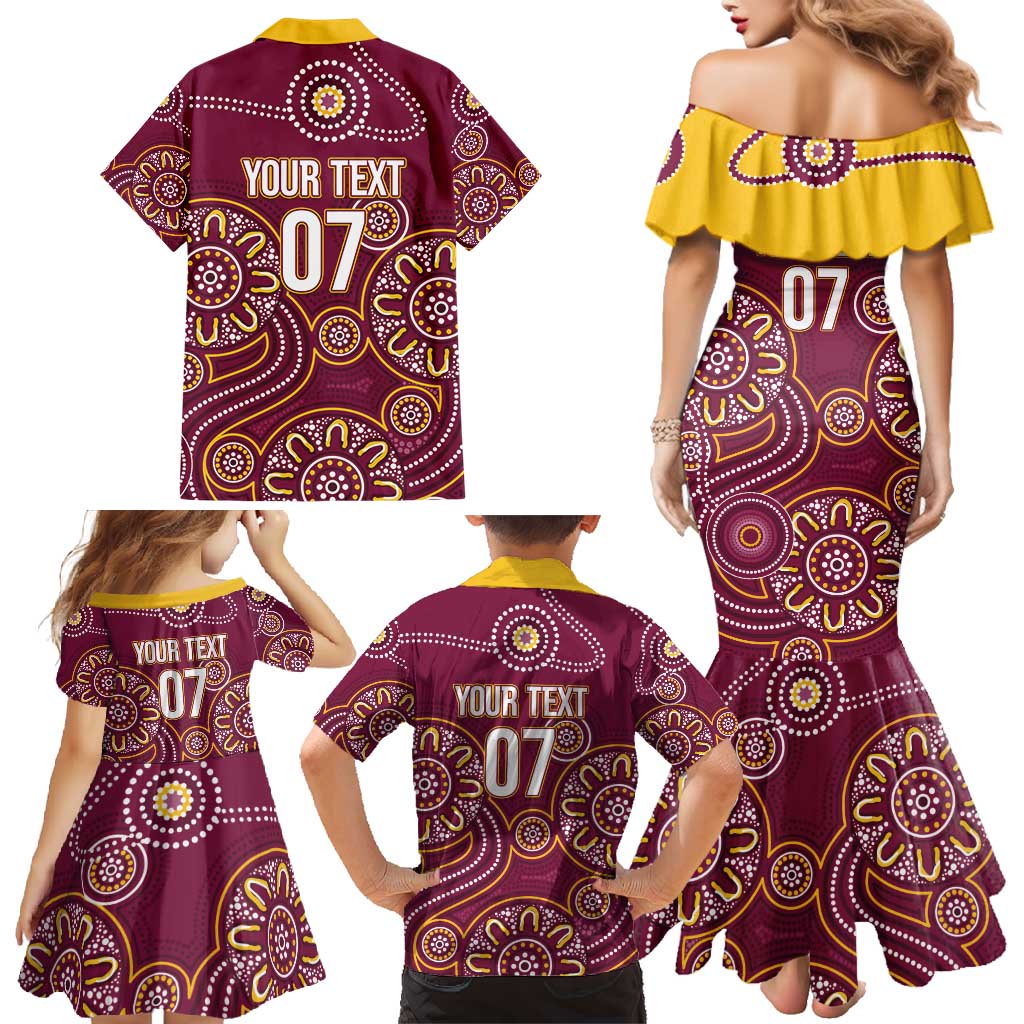 Brisbane Rugby NRL Custom Indigenous Family Matching Mermaid Dress and Hawaiian Shirt The Mighty Broncos - Vibe Hoodie