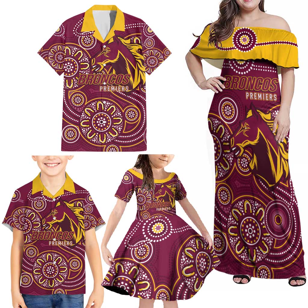 Brisbane Rugby NRL Custom Indigenous Family Matching Off Shoulder Maxi Dress and Hawaiian Shirt The Mighty Broncos - Vibe Hoodie