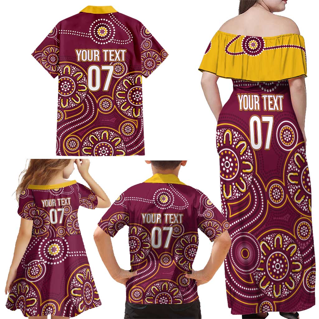 Brisbane Rugby NRL Custom Indigenous Family Matching Off Shoulder Maxi Dress and Hawaiian Shirt The Mighty Broncos - Vibe Hoodie