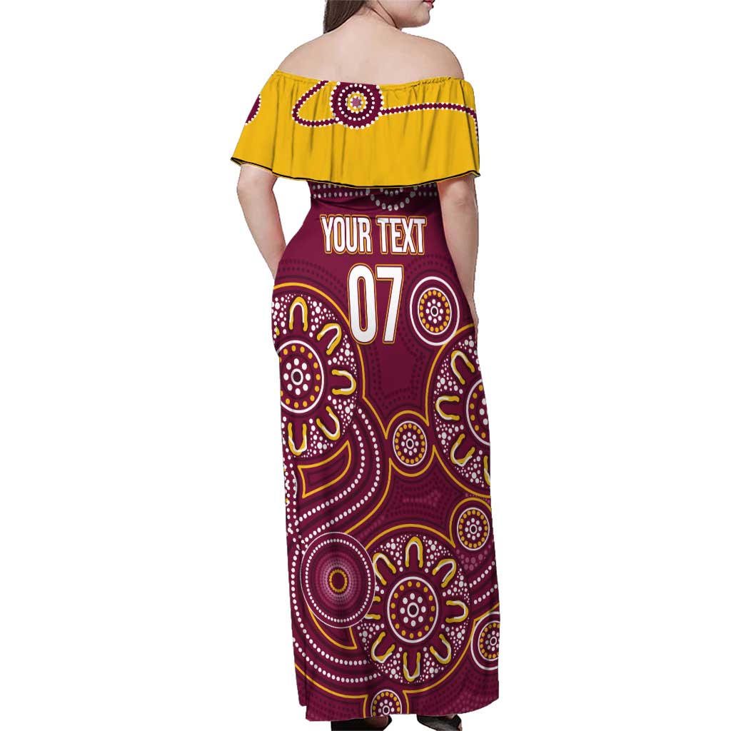 Brisbane Rugby NRL Custom Indigenous Family Matching Off Shoulder Maxi Dress and Hawaiian Shirt The Mighty Broncos - Vibe Hoodie