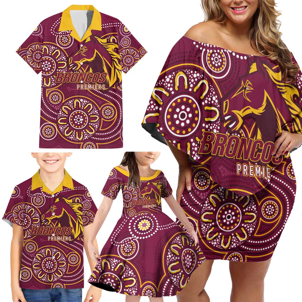 Brisbane Rugby NRL Custom Indigenous Family Matching Off Shoulder Short Dress and Hawaiian Shirt The Mighty Broncos - Vibe Hoodie