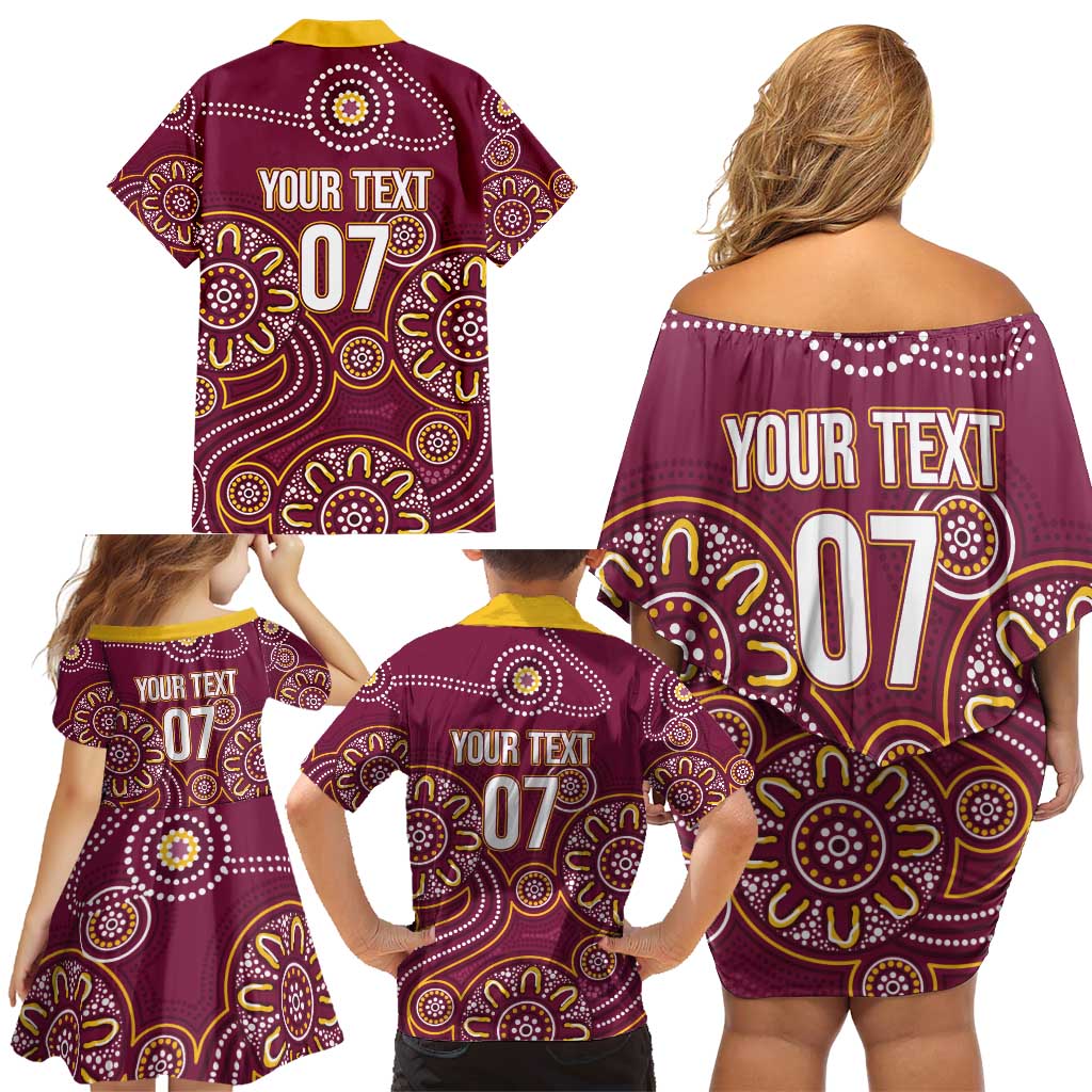 Brisbane Rugby NRL Custom Indigenous Family Matching Off Shoulder Short Dress and Hawaiian Shirt The Mighty Broncos - Vibe Hoodie