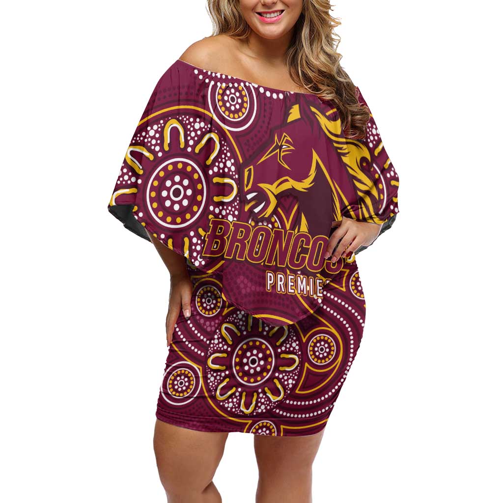 Brisbane Rugby NRL Custom Indigenous Family Matching Off Shoulder Short Dress and Hawaiian Shirt The Mighty Broncos - Vibe Hoodie