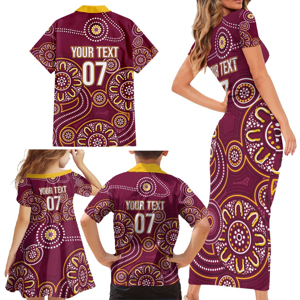 Brisbane Rugby NRL Custom Indigenous Family Matching Short Sleeve Bodycon Dress and Hawaiian Shirt The Mighty Broncos - Vibe Hoodie