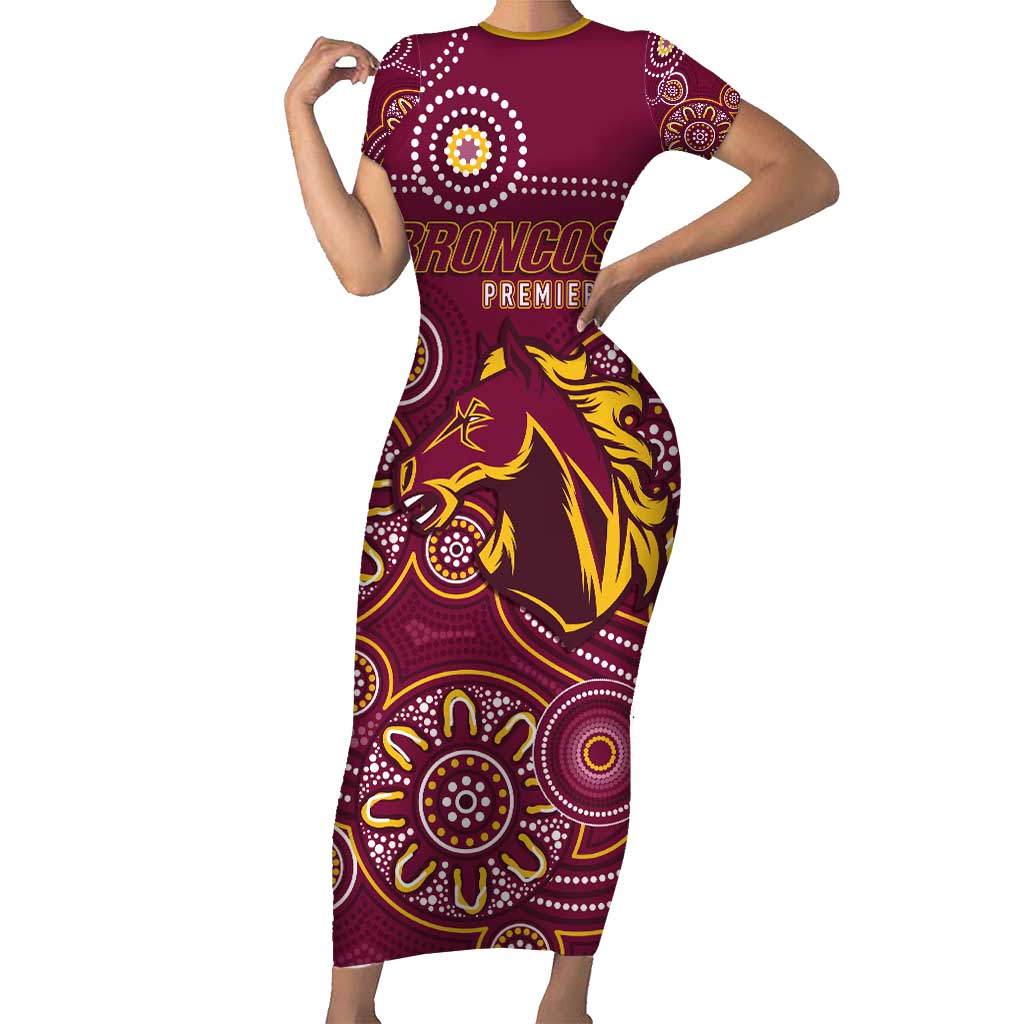 Brisbane Rugby NRL Custom Indigenous Family Matching Short Sleeve Bodycon Dress and Hawaiian Shirt The Mighty Broncos - Vibe Hoodie
