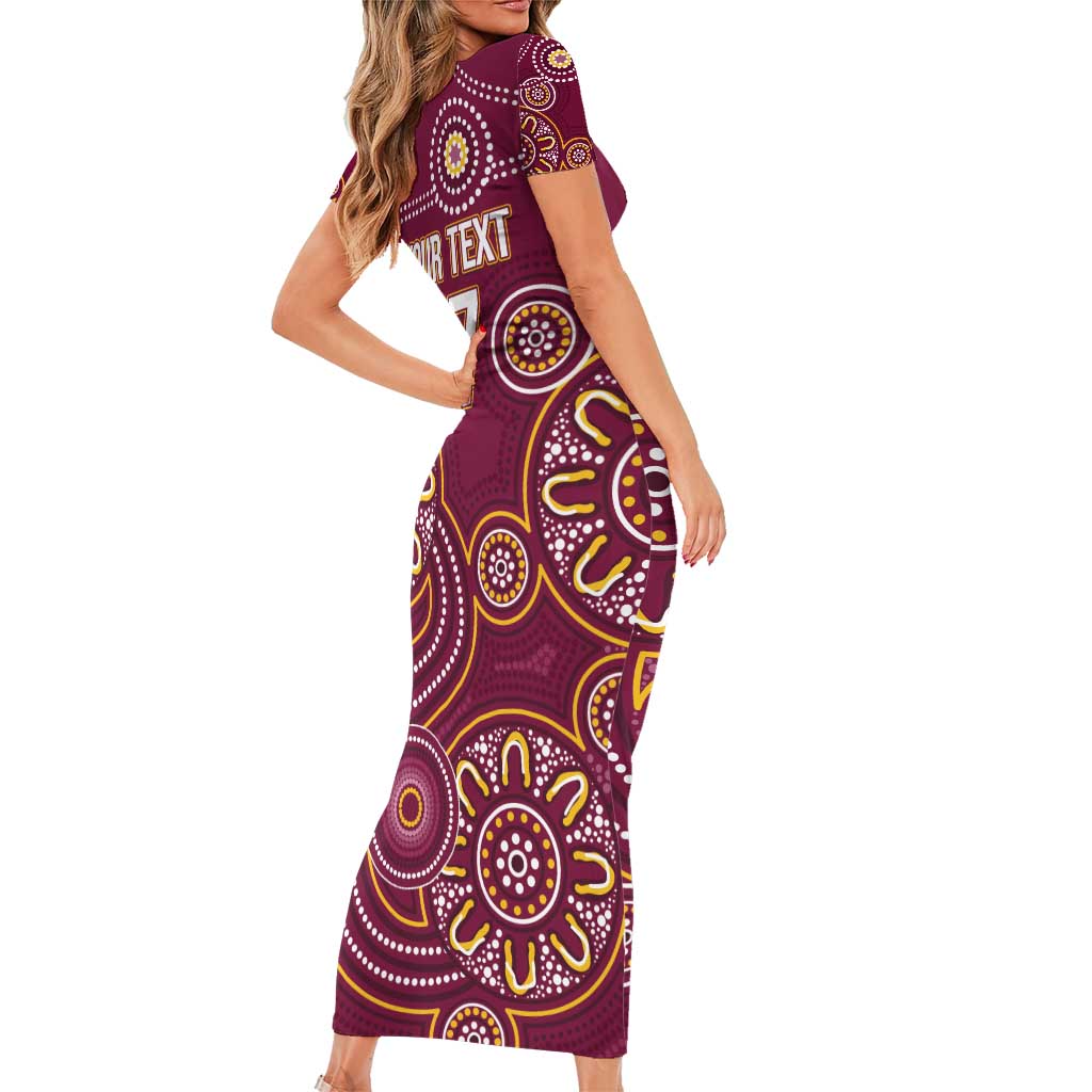 Brisbane Rugby NRL Custom Indigenous Family Matching Short Sleeve Bodycon Dress and Hawaiian Shirt The Mighty Broncos - Vibe Hoodie