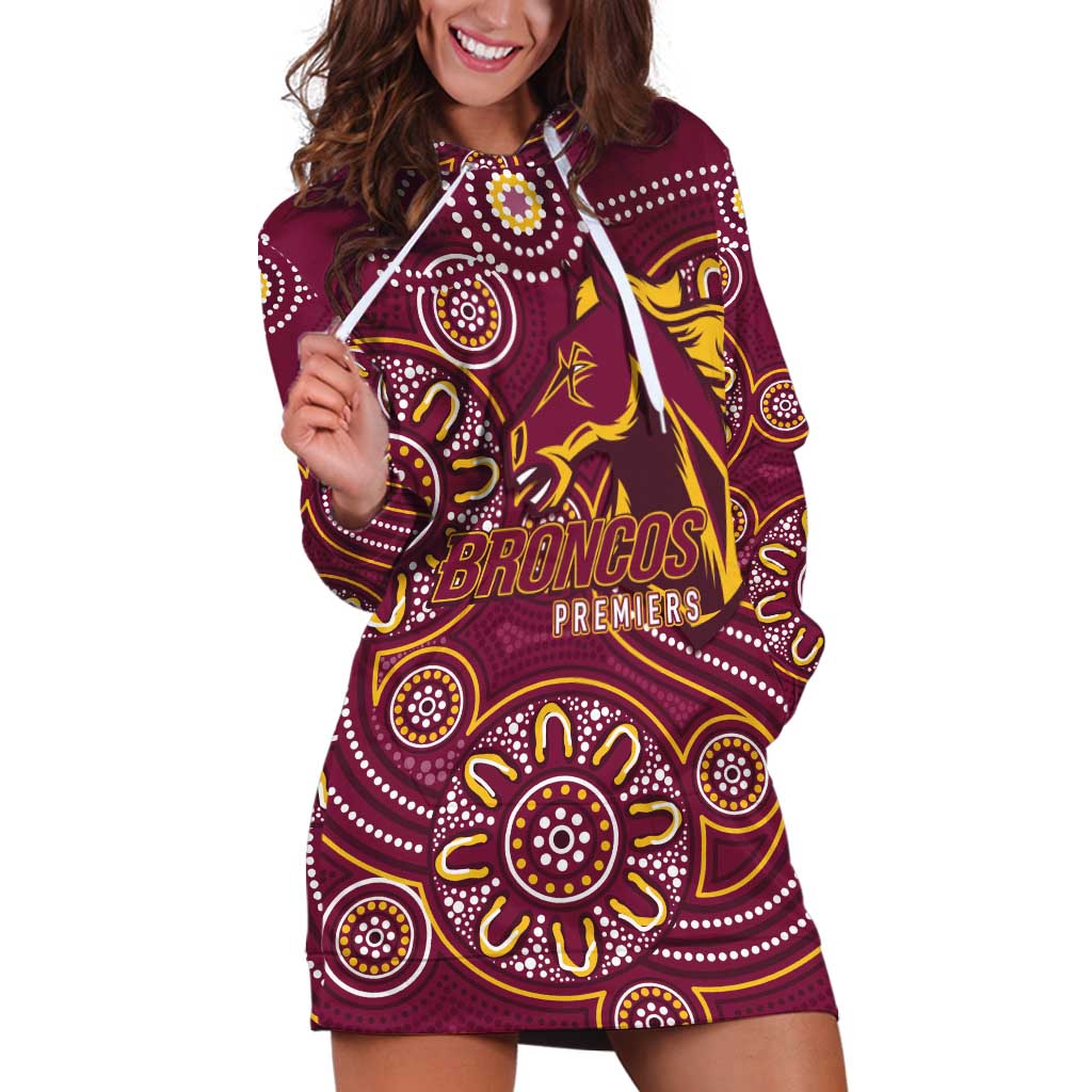Brisbane Rugby NRL Custom Indigenous Hoodie Dress The Mighty Broncos - Vibe Hoodie