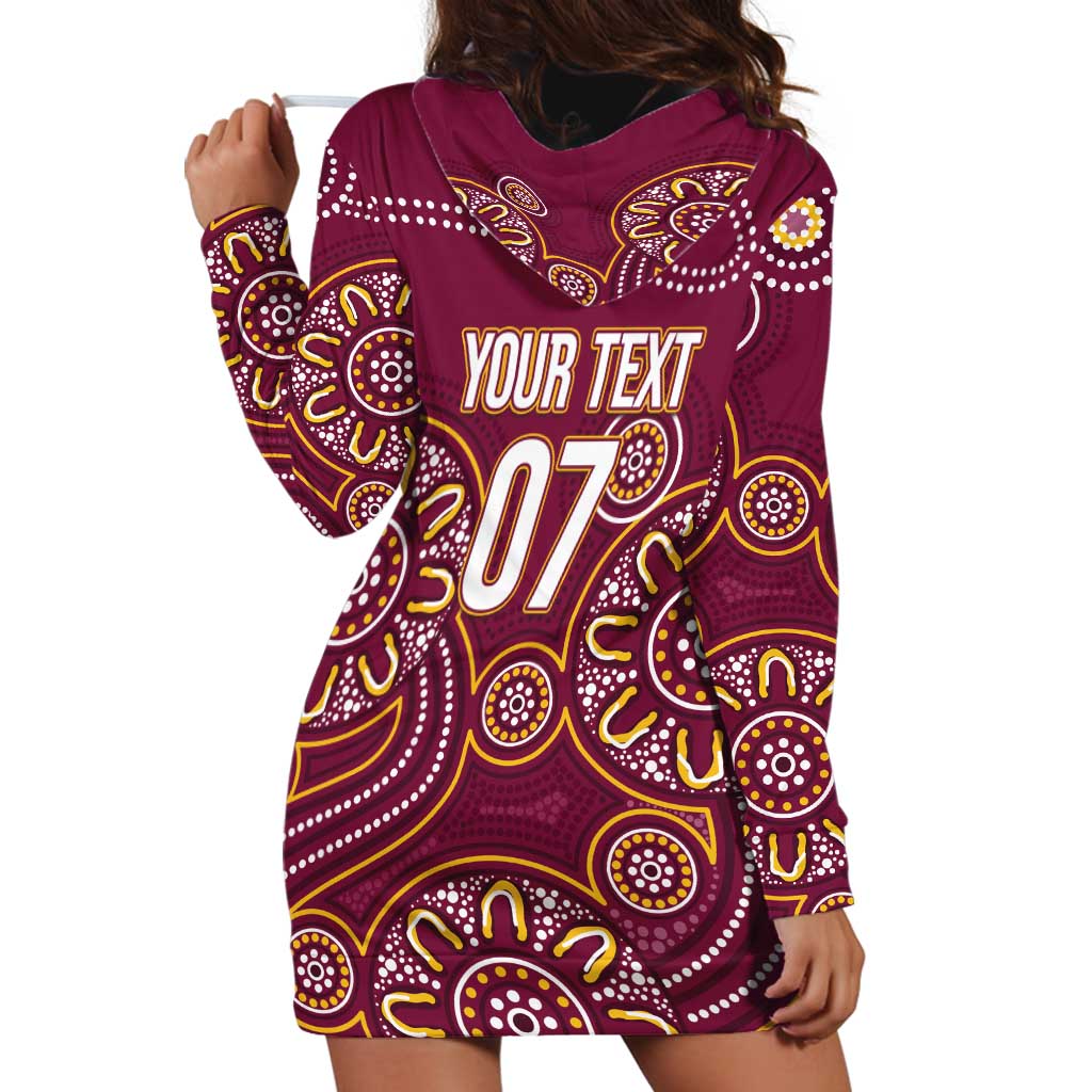 Brisbane Rugby NRL Custom Indigenous Hoodie Dress The Mighty Broncos - Vibe Hoodie