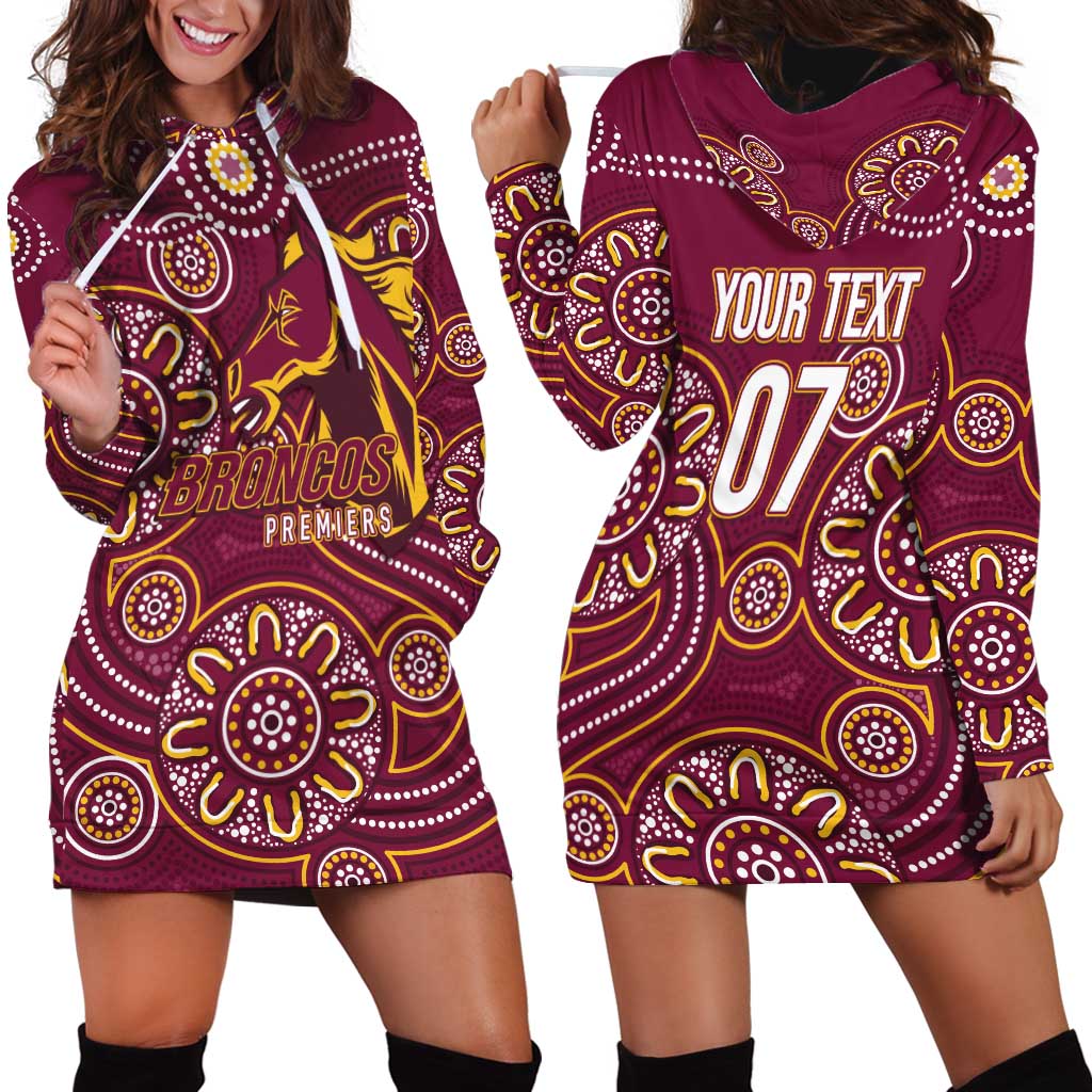 Brisbane Rugby NRL Custom Indigenous Hoodie Dress The Mighty Broncos - Vibe Hoodie