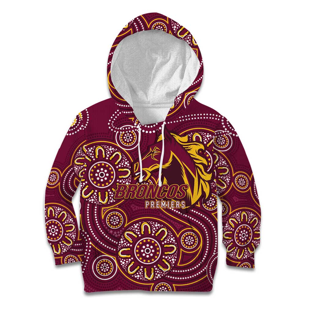 Brisbane Rugby NRL Custom Indigenous Kid Hoodie The Mighty Broncos - Vibe Hoodie