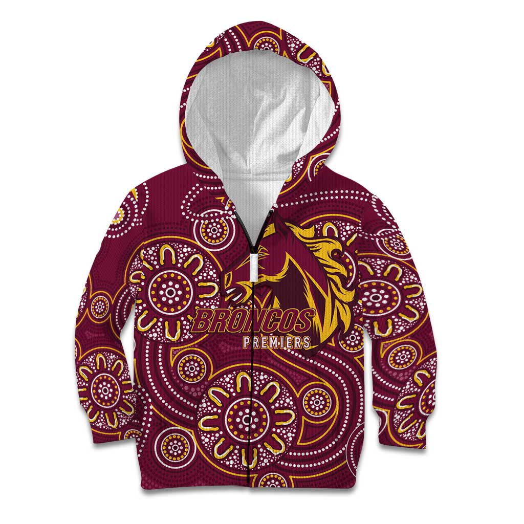 Brisbane Rugby NRL Custom Indigenous Kid Hoodie The Mighty Broncos - Vibe Hoodie