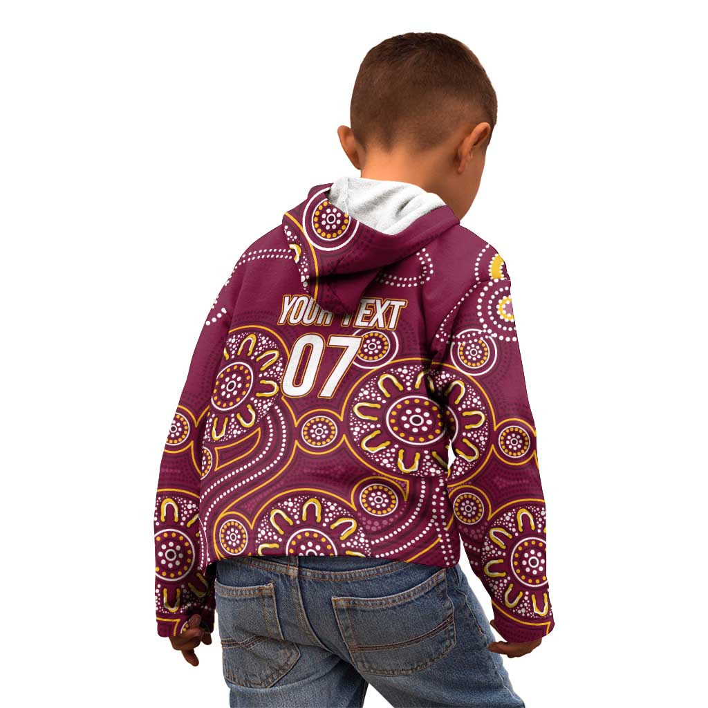 Brisbane Rugby NRL Custom Indigenous Kid Hoodie The Mighty Broncos - Vibe Hoodie