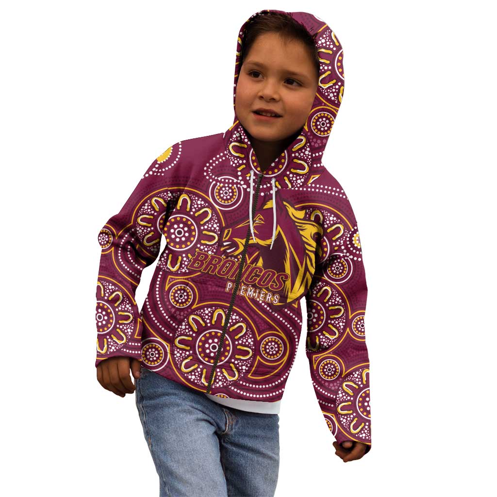 Brisbane Rugby NRL Custom Indigenous Kid Hoodie The Mighty Broncos - Vibe Hoodie