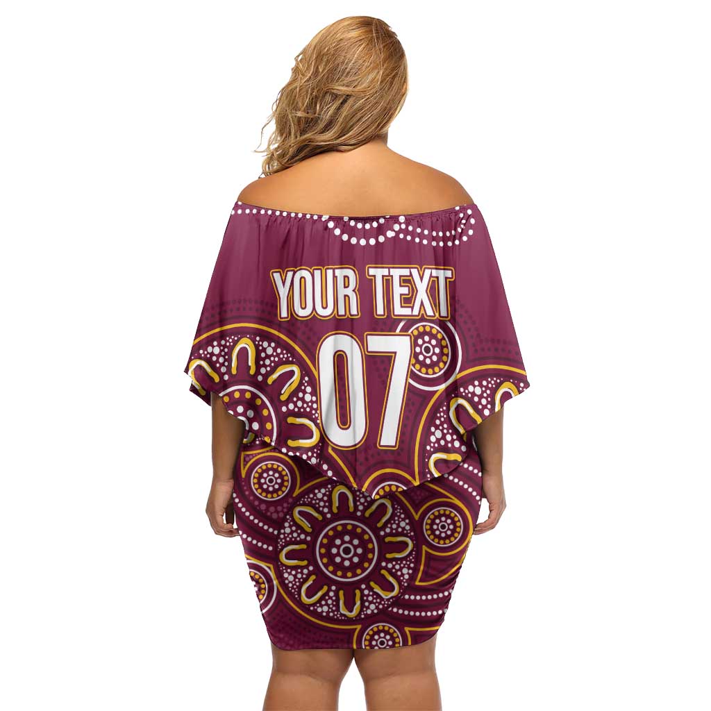 Brisbane Rugby NRL Custom Indigenous Off Shoulder Short Dress The Mighty Broncos - Vibe Hoodie