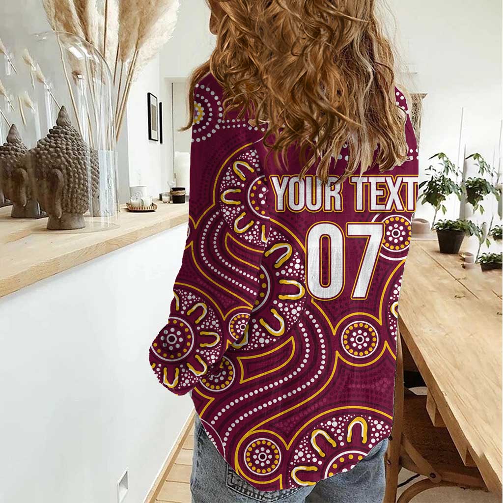 Brisbane Rugby NRL Custom Indigenous Women Casual Shirt The Mighty Broncos - Vibe Hoodie
