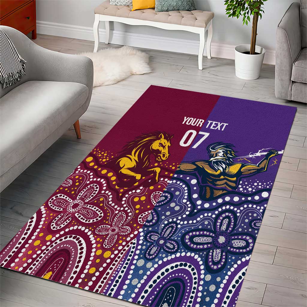 Broncos Vs Storm Rugby NRL Custom Indigenous Area Rug Fight To The Last - Vibe Hoodie