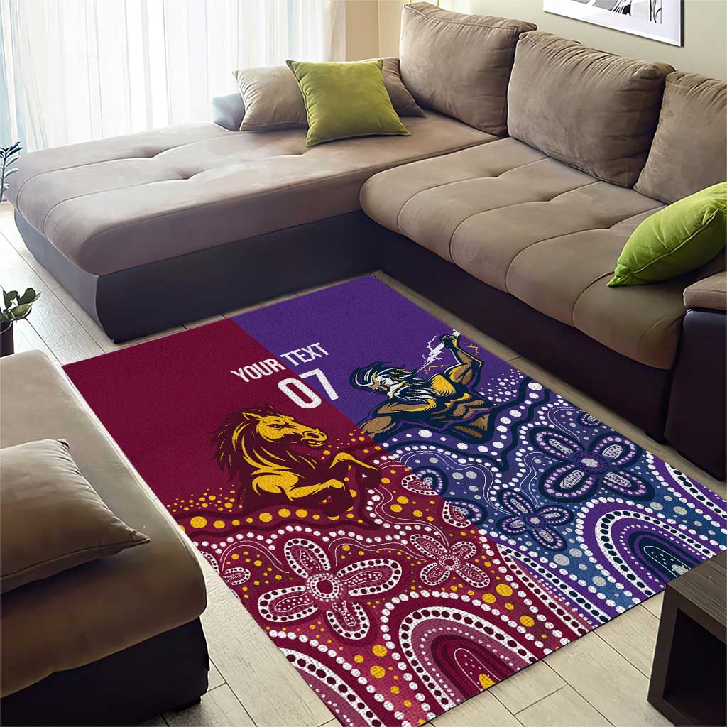Broncos Vs Storm Rugby NRL Custom Indigenous Area Rug Fight To The Last - Vibe Hoodie