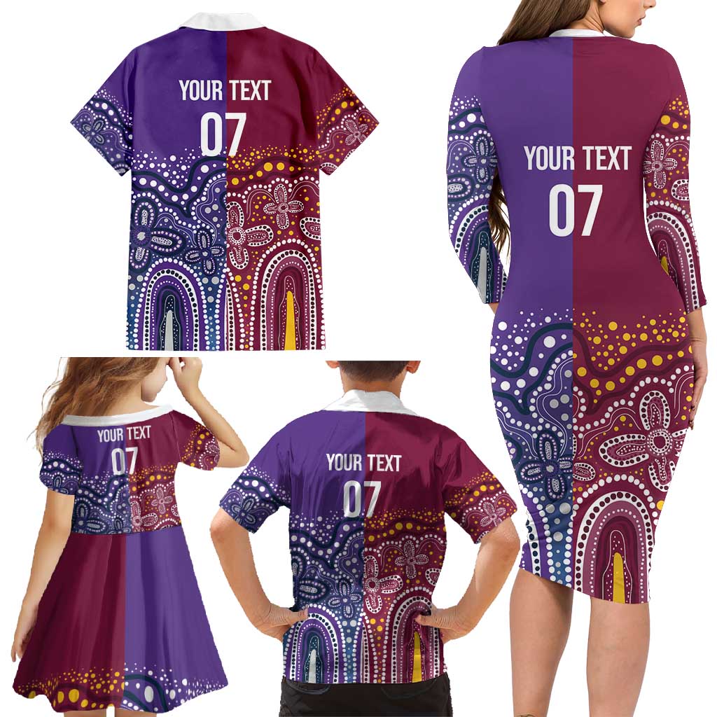 Broncos Vs Storm Rugby NRL Custom Indigenous Family Matching Long Sleeve Bodycon Dress and Hawaiian Shirt Fight To The Last - Vibe Hoodie