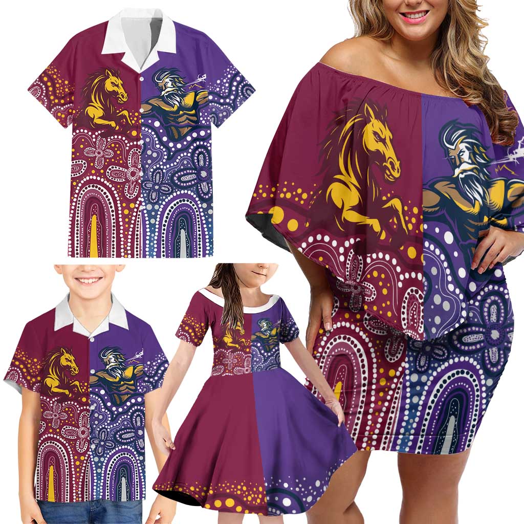 Broncos Vs Storm Rugby NRL Custom Indigenous Family Matching Off Shoulder Short Dress and Hawaiian Shirt Fight To The Last - Vibe Hoodie