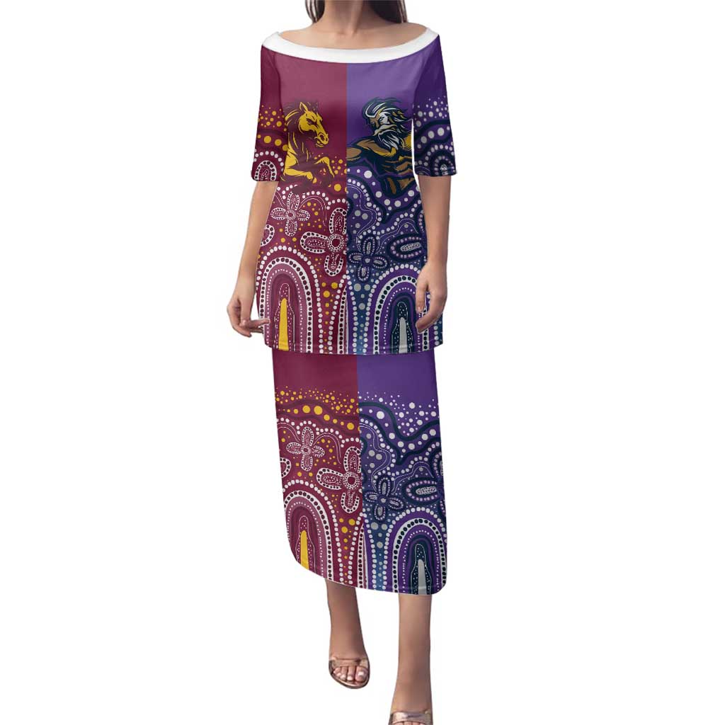 Broncos Vs Storm Rugby NRL Custom Indigenous Family Matching Puletasi and Hawaiian Shirt Fight To The Last - Vibe Hoodie